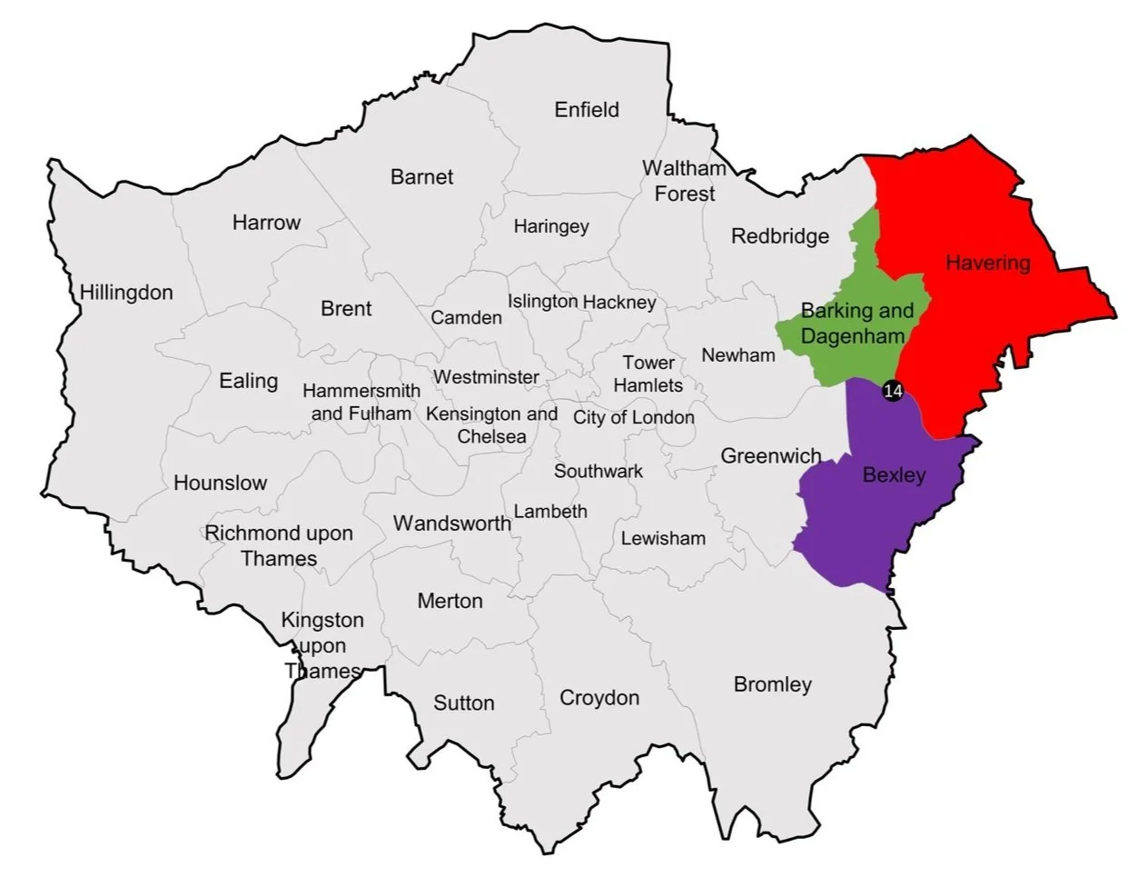 London Borough Tri-Points: The River Thames — Richard Gower